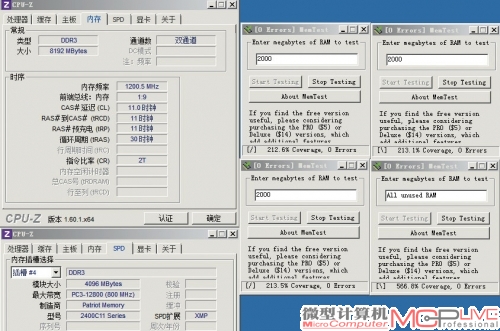 在DDR3 2400下，通过覆盖率达200%的MemTest稳定性测试。